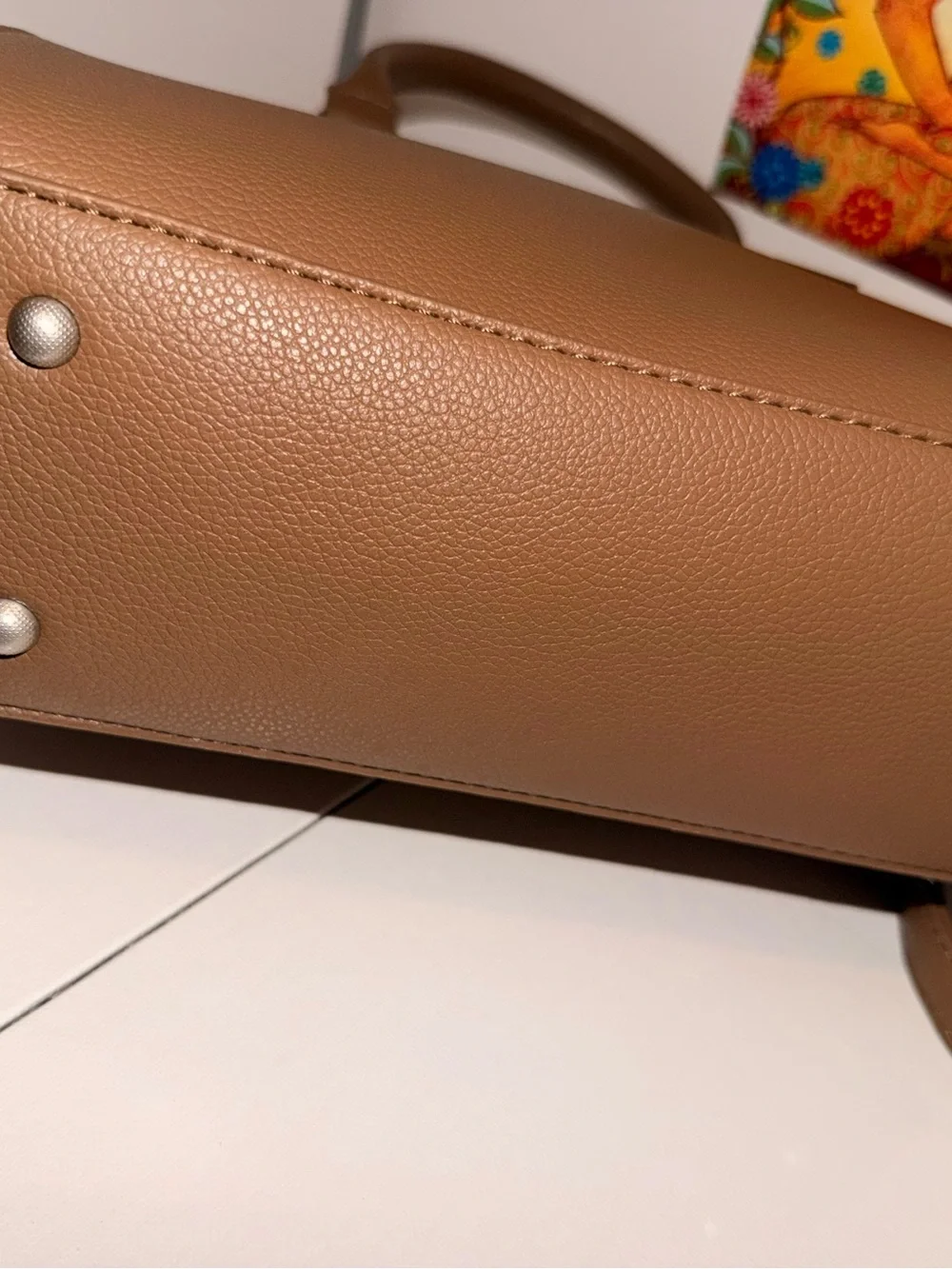 Taupe Structured Top-Handle Women's Bag